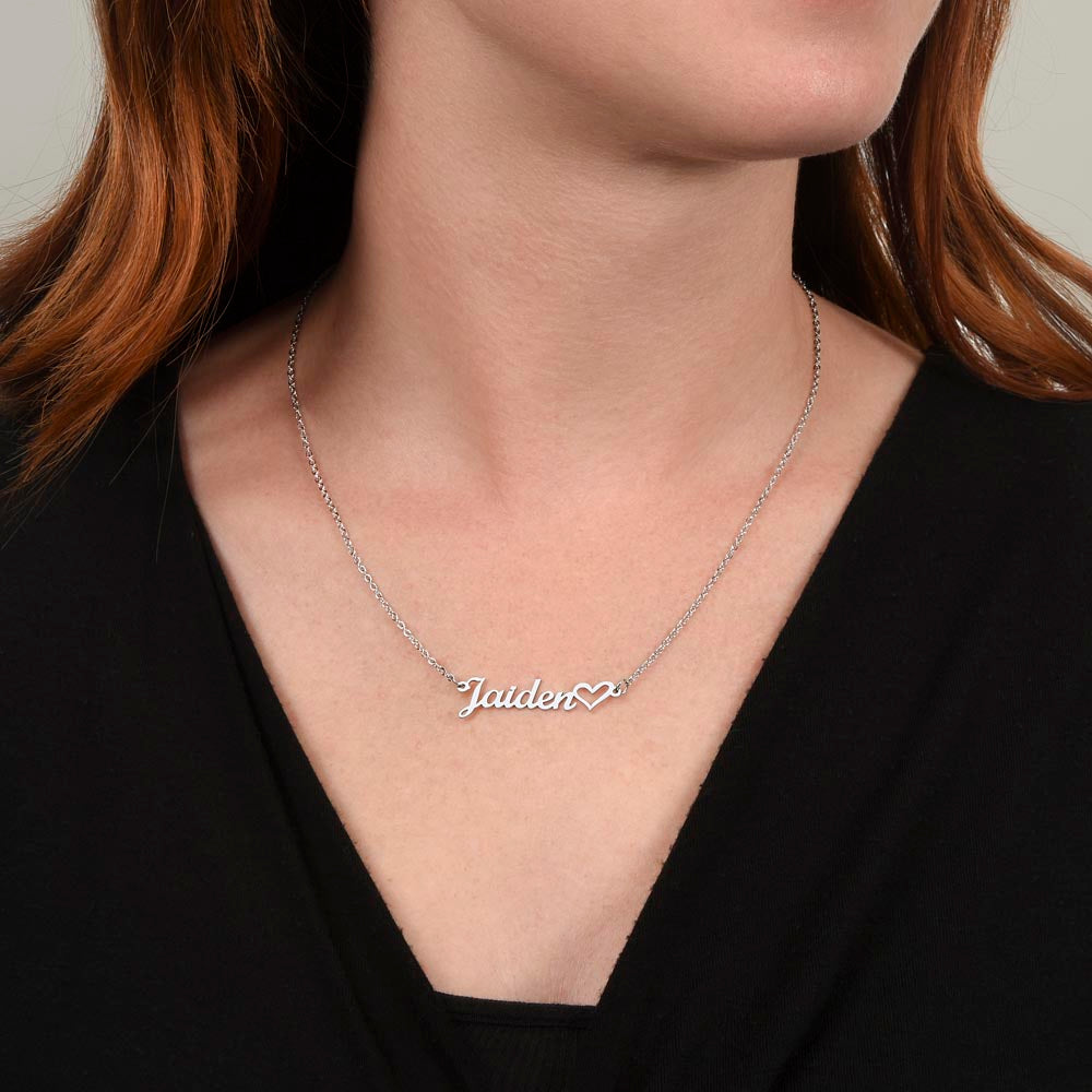 Personalized Signature Heart Necklace, Custom Name Necklace, Signature Name Necklace with Heart, Dainty Name Jewelry, Gift For Her, Gift for Soulmate, Wife Gift.I Might Not Have Been Your First Date,V1