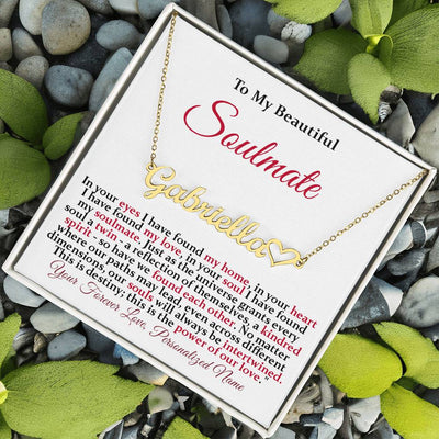 Custom Name Necklace with Heart – Personalized Jewelry & Message Card, Perfect for Valentine’s or Mother’s Day!