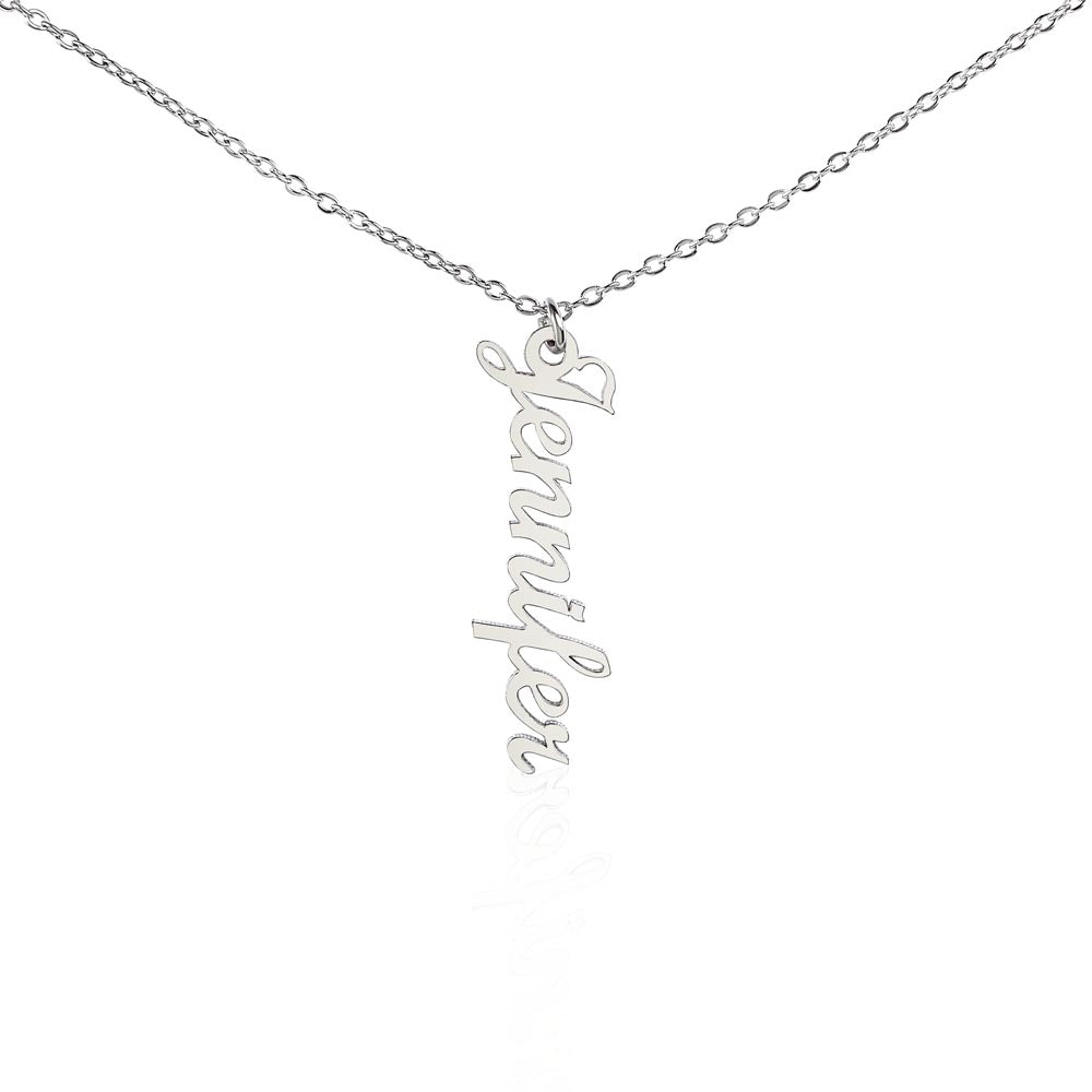 Vertical Name Necklace - Vertical Personalized Name Necklace - Vertical Silver Name Necklace - Daughter Necklace - Gift for Her - Christmas -