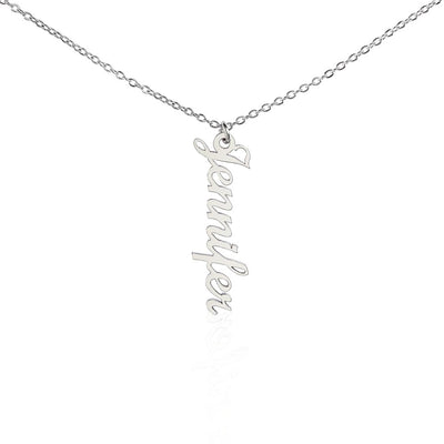 Vertical Name Necklace - Vertical Personalized Name Necklace - Vertical Silver Name Necklace - Daughter Necklace - Gift for Her - Christmas -