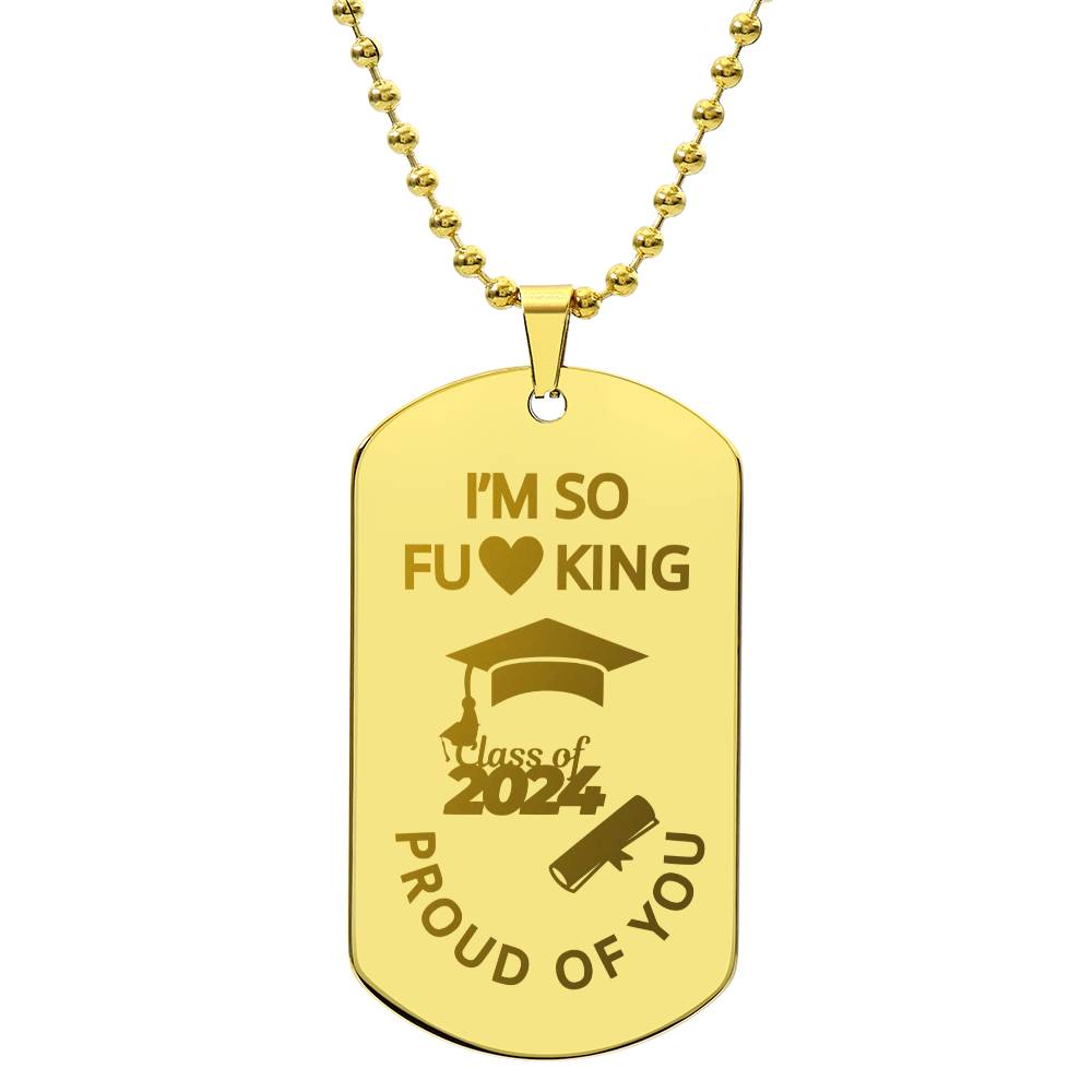 Personalized Graduation Keychain – Custom Dog Tag with Year & Cap, Perfect for Graduates!