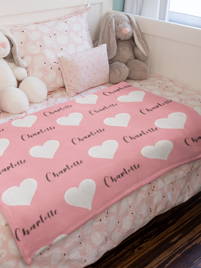 Personalized Microfiber Blanket – Custom Baby Girl Blanket, Perfect Gift for Kids or Newborns