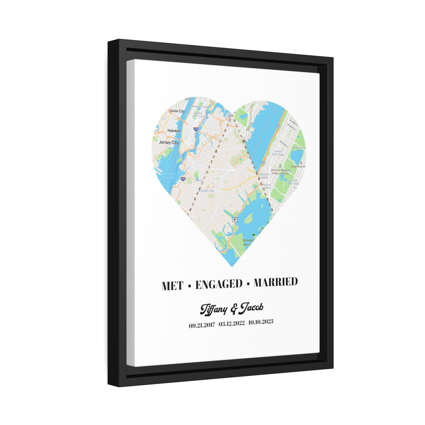 Personalized Heart-Shaped Canvas Art: Unique Wedding, Anniversary & Engagement Gift