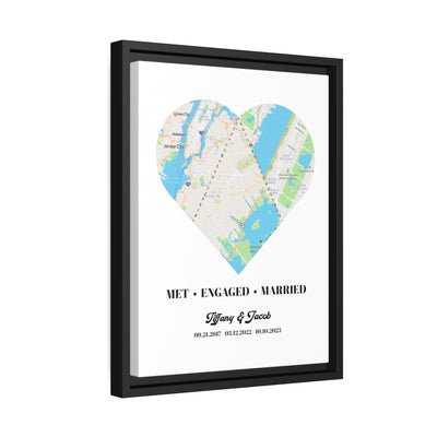 Personalized Heart-Shaped Canvas Art: Unique Wedding, Anniversary & Engagement Gift