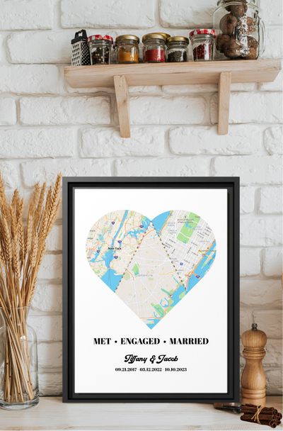 Personalized Heart-Shaped Canvas Art: Unique Wedding, Anniversary & Engagement Gift