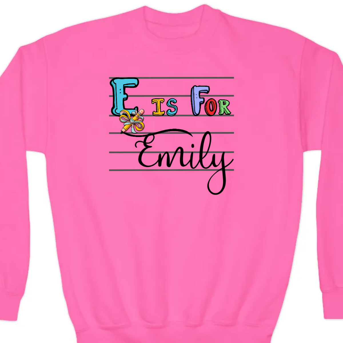 SF Custom School Sweatshirt – Personalized Youth Crewneck, Perfect First Day Back-to-School Gift for Boys & Girls!