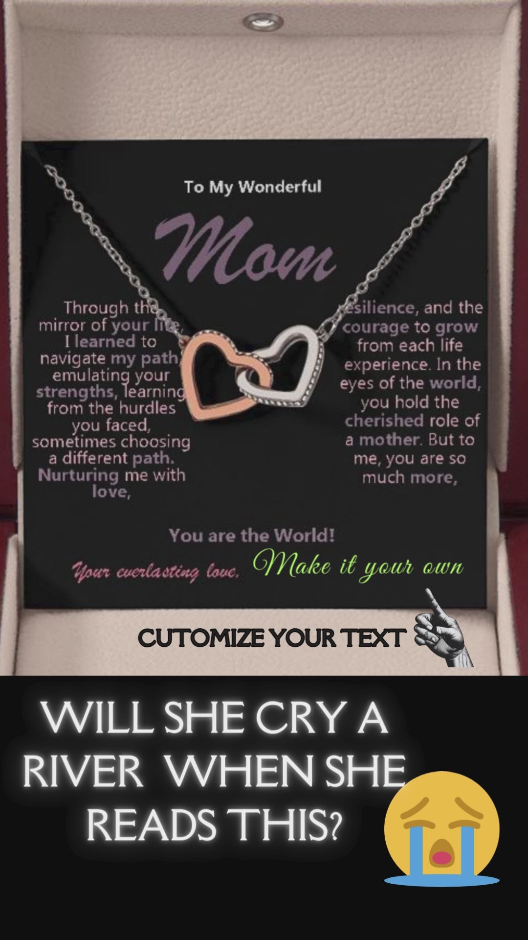 Personalized Interlocking Heart Necklace – Meaningful Jewelry Gift for Mom’s Birthday or Mother’s Day!