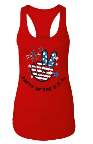 Celebrate Freedom 4th of July Tank Top – Lightweight, Festive Patriotic Print, Women's Summer Essential