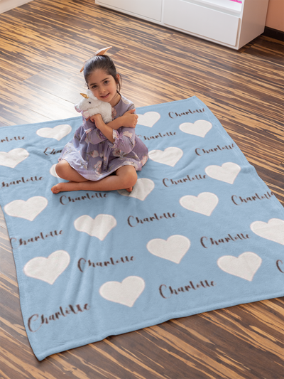 Personalized Microfiber Blanket – Custom Baby Girl Blanket, Perfect Gift for Kids or Newborns