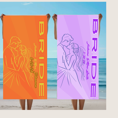 Personalized Bride Beach Towel – Perfect Bridal Shower or Bachelorette Gift for the Future Mrs!