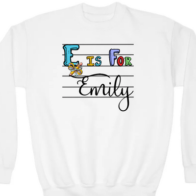 SF Custom School Sweatshirt – Personalized Youth Crewneck, Perfect First Day Back-to-School Gift for Boys & Girls!