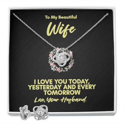 Love Knot Earring & Necklace Set – The Perfect Anniversary, Birthday, or Mother’s Day Gift for Wife!