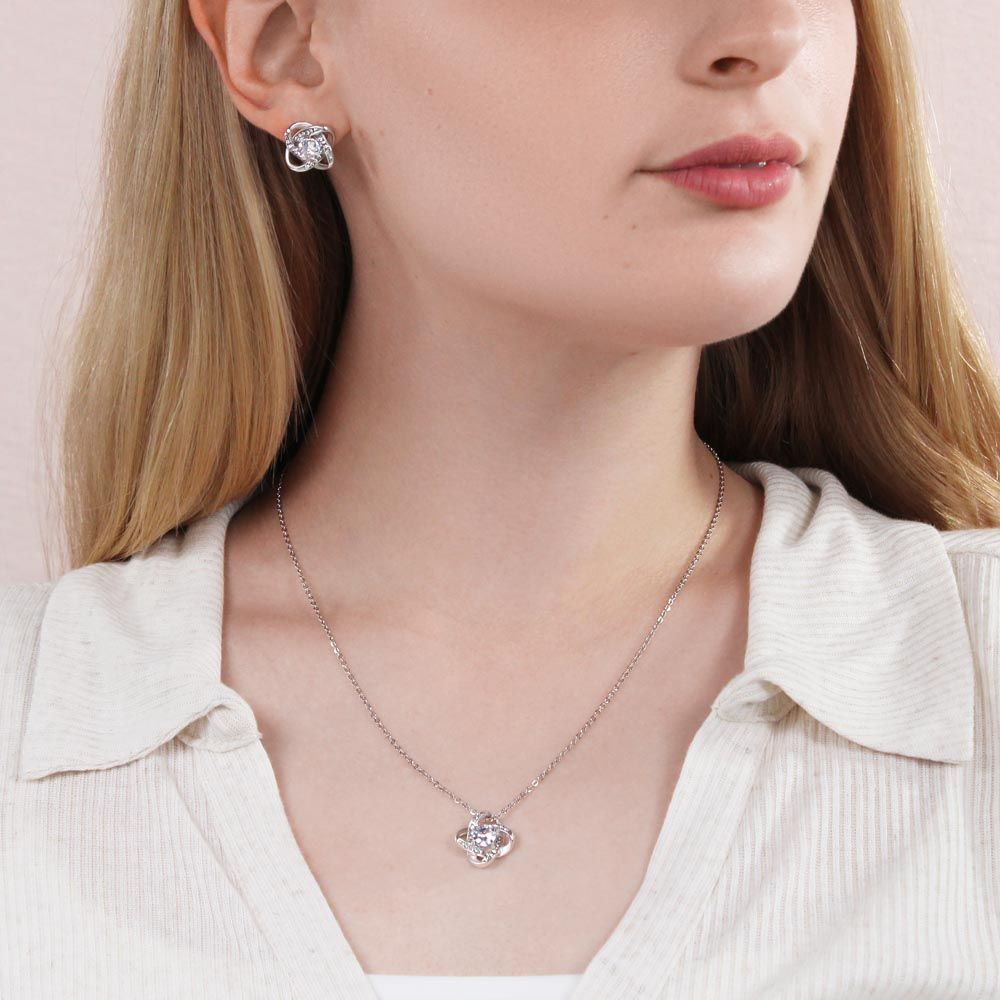 Love Knot Earring & Necklace Set – The Perfect Anniversary, Birthday, or Mother’s Day Gift for Wife!
