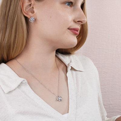 Love Knot Earring & Necklace Set – The Perfect Anniversary, Birthday, or Mother’s Day Gift for Wife!