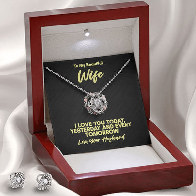 Love Knot Earring & Necklace Set – The Perfect Anniversary, Birthday, or Mother’s Day Gift for Wife!
