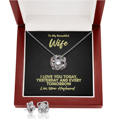 Love Knot Earring & Necklace Set – The Perfect Anniversary, Birthday, or Mother’s Day Gift for Wife!