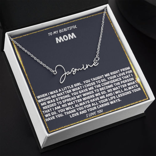 SIGNATURE NAME NECKLACE | GIFT FOR MOTHER FROM DAUGHTER | MOTHER'S DAY GIFT FROM DAUGHTER| BIRTHDAY GIFT FROM DAUGHTER