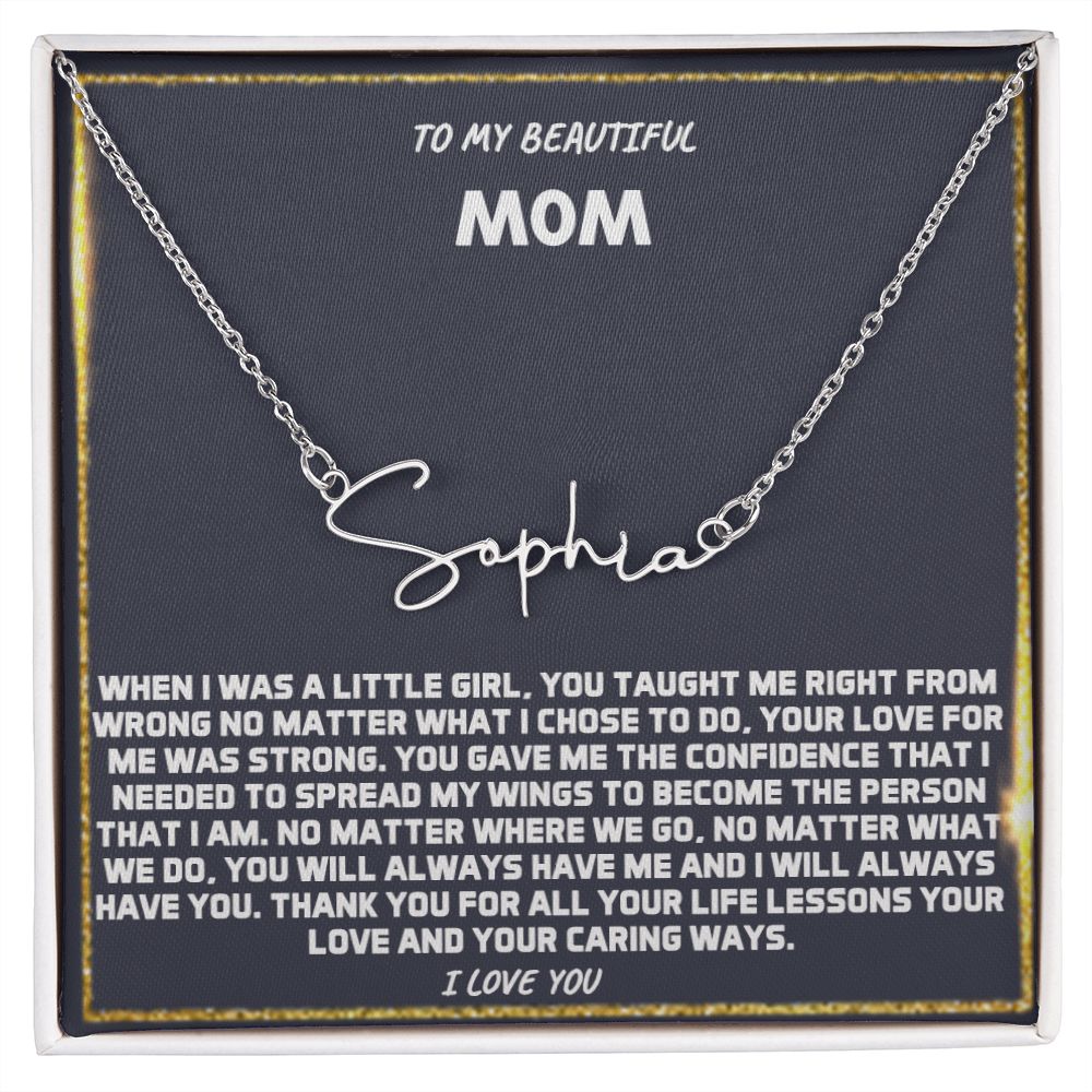 SIGNATURE NAME NECKLACE | GIFT FOR MOTHER FROM DAUGHTER | MOTHER'S DAY GIFT FROM DAUGHTER| BIRTHDAY GIFT FROM DAUGHTER