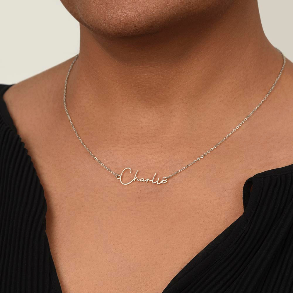 SIGNATURE NAME NECKLACE | GIFT FOR MOTHER FROM DAUGHTER | MOTHER'S DAY GIFT FROM DAUGHTER| BIRTHDAY GIFT FROM DAUGHTER