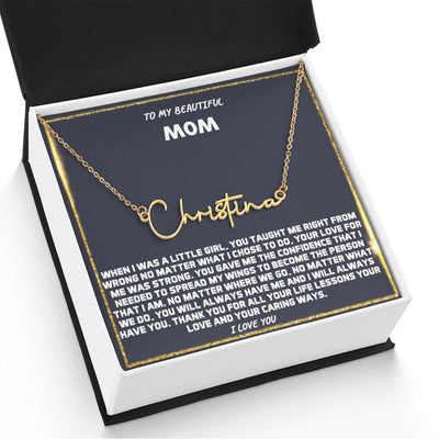 SIGNATURE NAME NECKLACE | GIFT FOR MOTHER FROM DAUGHTER | MOTHER'S DAY GIFT FROM DAUGHTER| BIRTHDAY GIFT FROM DAUGHTER