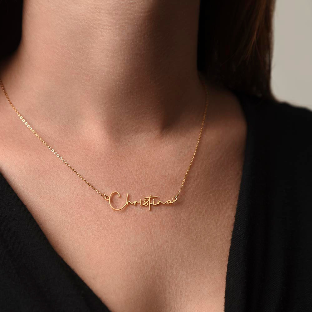 SIGNATURE NAME NECKLACE | GIFT FOR MOTHER FROM DAUGHTER | MOTHER'S DAY GIFT FROM DAUGHTER| BIRTHDAY GIFT FROM DAUGHTER