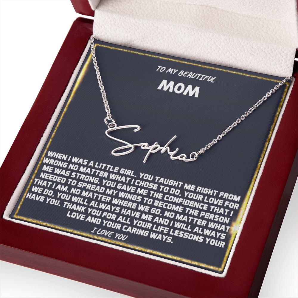 SIGNATURE NAME NECKLACE | GIFT FOR MOTHER FROM DAUGHTER | MOTHER'S DAY GIFT FROM DAUGHTER| BIRTHDAY GIFT FROM DAUGHTER