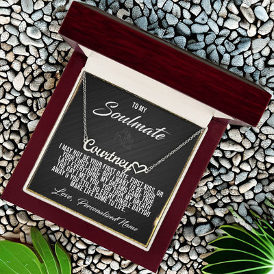 To My Soulmate Necklace Gift, Signature Style Name Necklace W Heart, Anniversary Gift For Her, Wife Girlfriend Soulmate Gift,